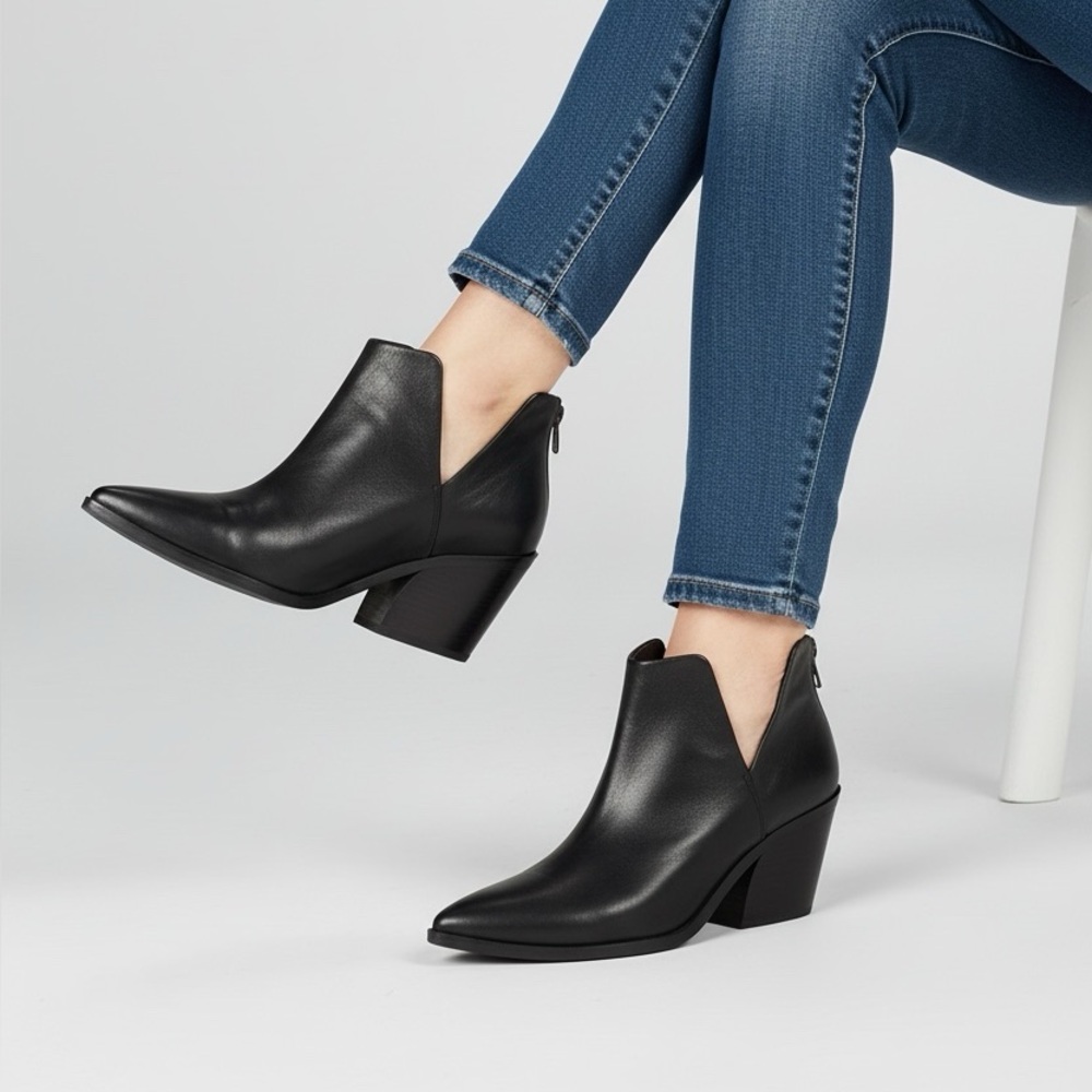 *Vince Camuto Gigietta Ankle Boots Womens 11M Black Leather Whimsigoth Witchy